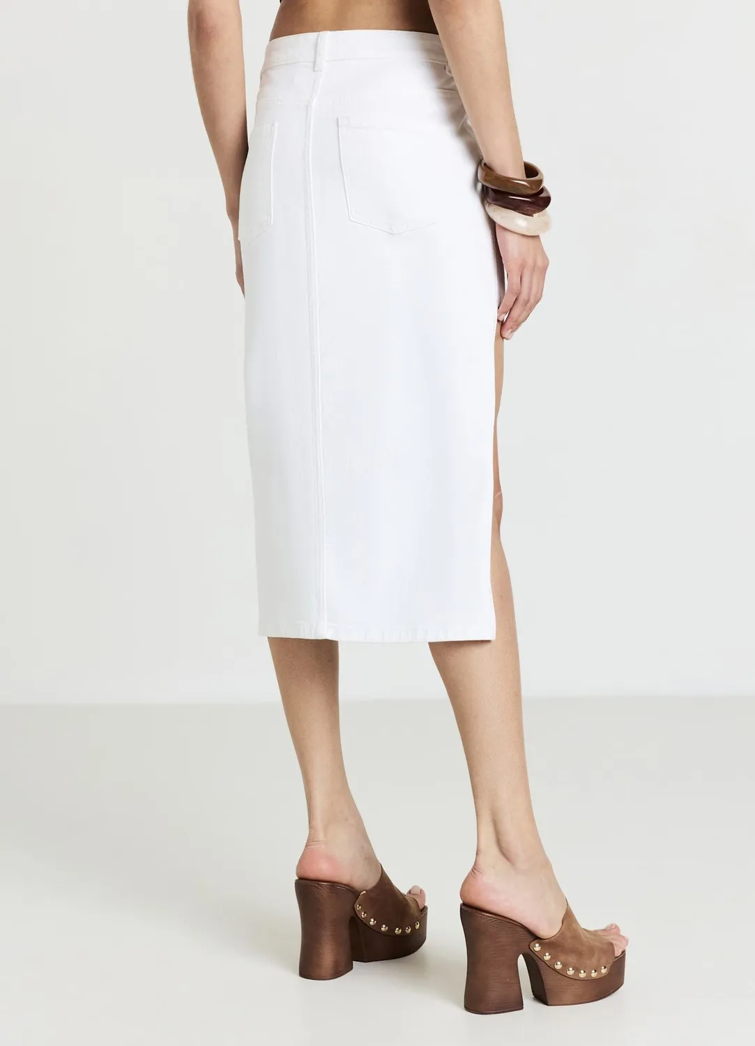 Calliope Jupe midi denim fendue femme 5 poches