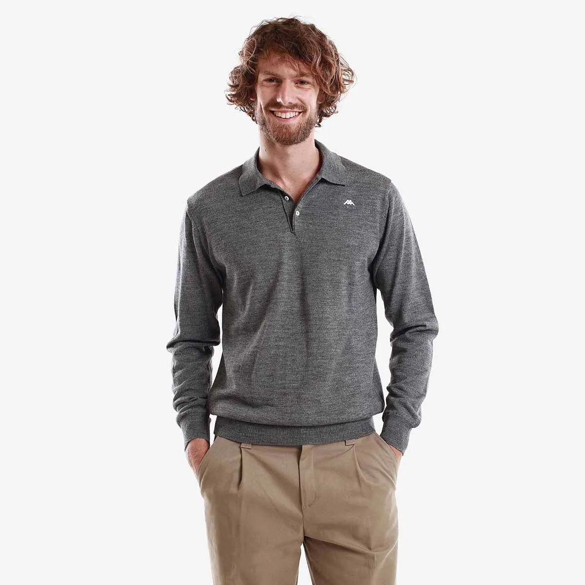 Robe di Kappa Daimen polo gris unisexe manches longues