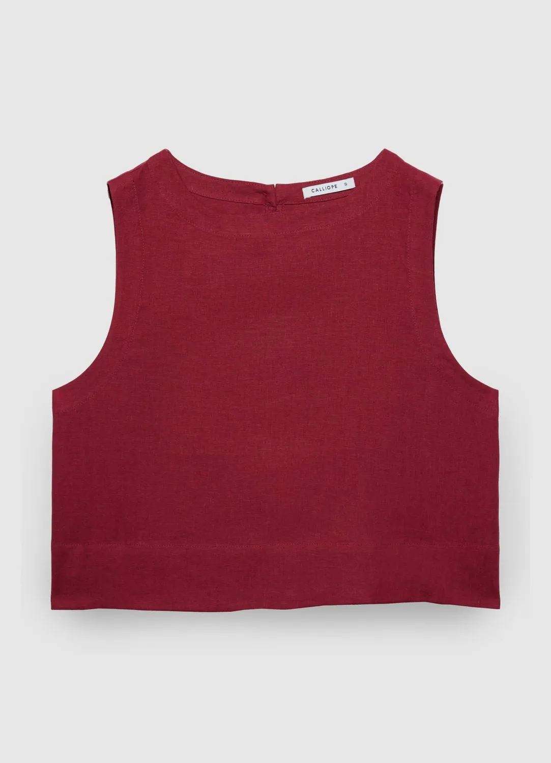 Calliope Top court boutons dos top femme uni