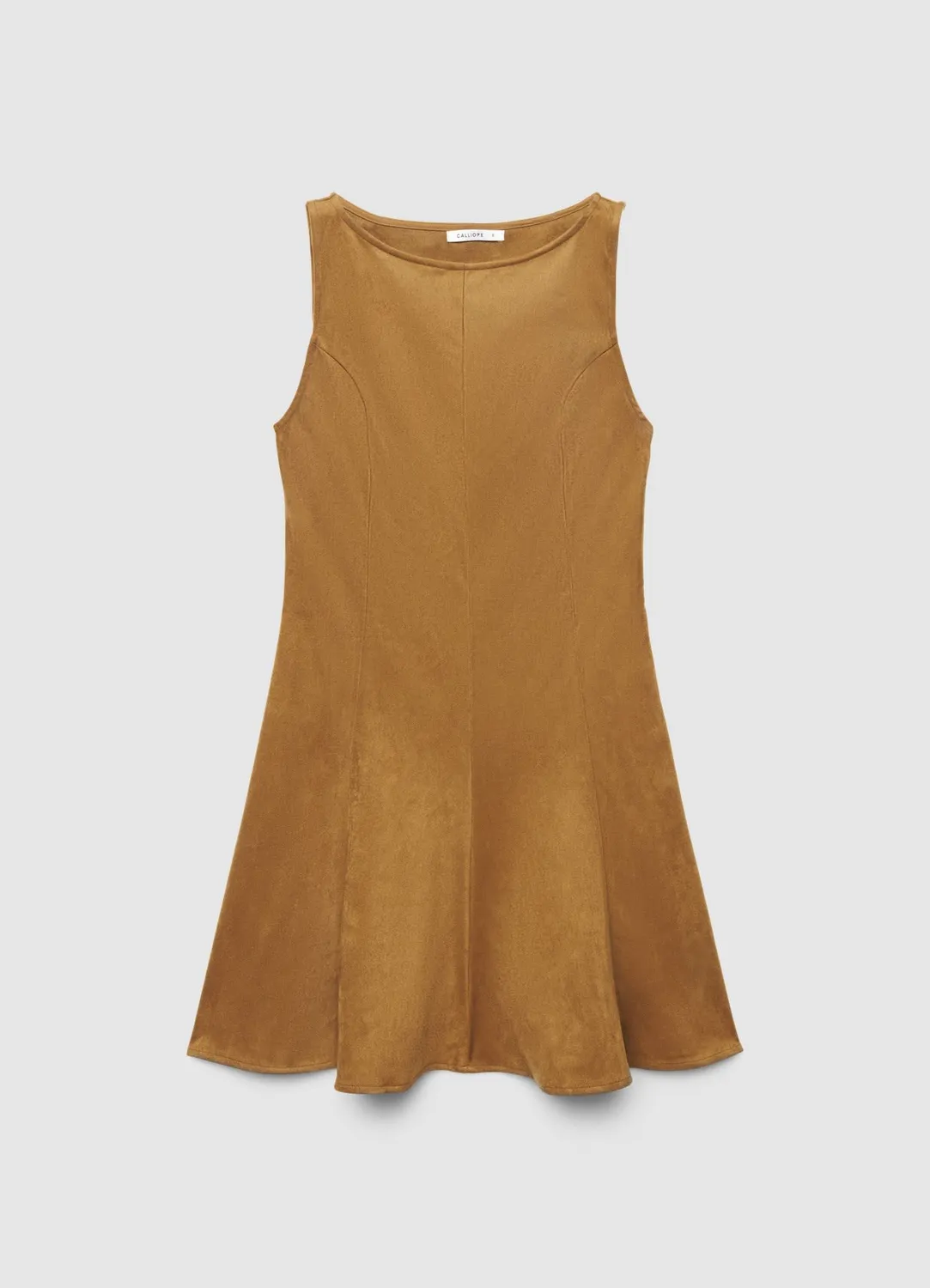 Calliope Atelier robe évasée courte effet suède femme