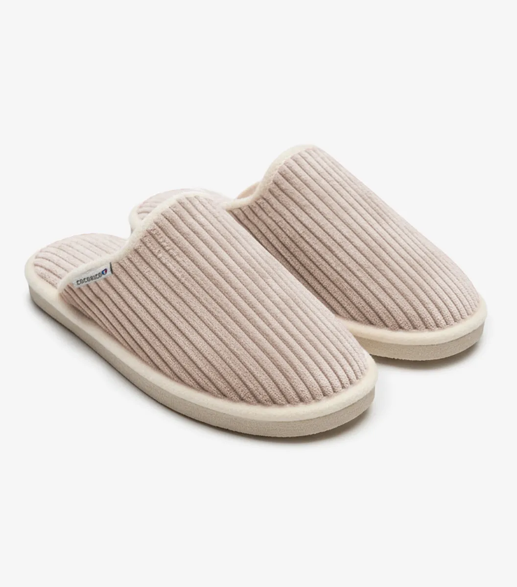 Cocorico Mules Velours Homme Beige Laine