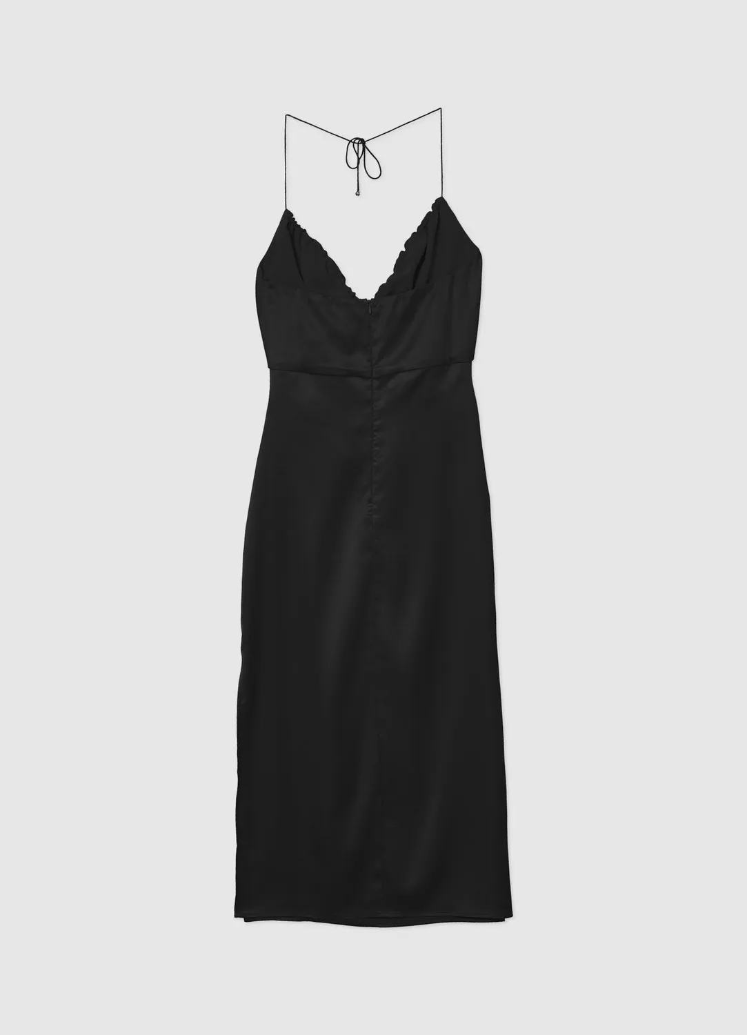 Calliope robe longue satinée dos nu cut out