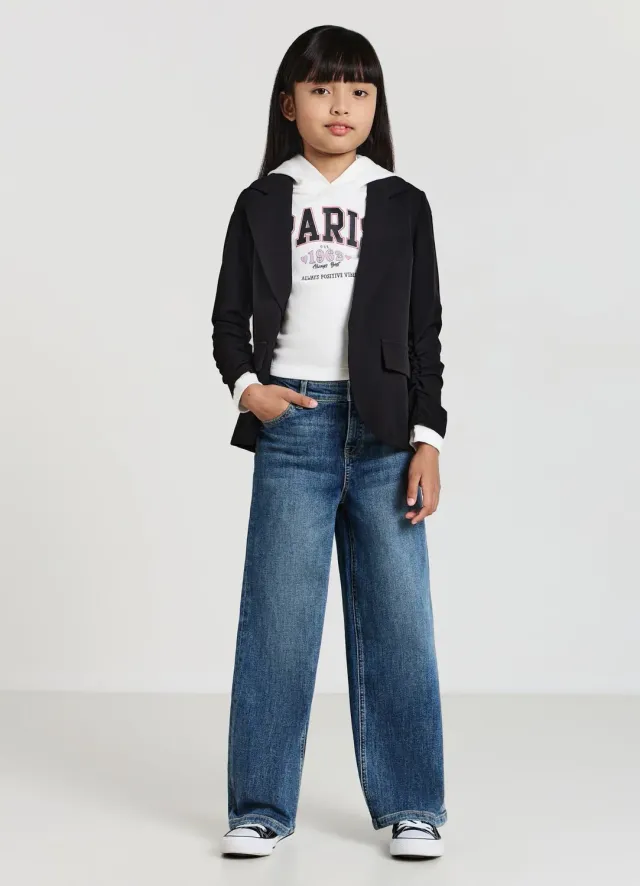 Calliope jean wide leg fille 5 poches denim