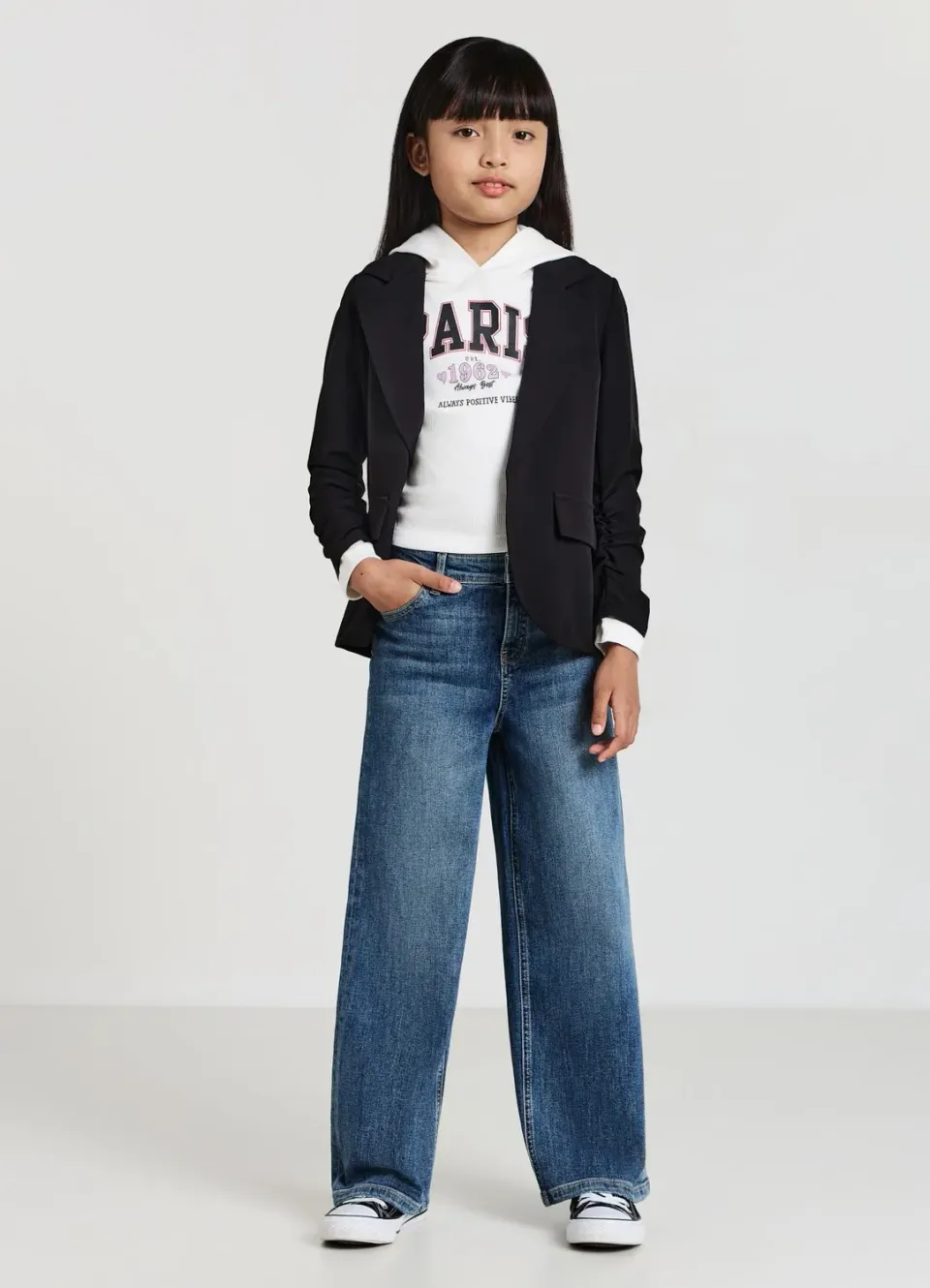 Calliope jean wide leg fille 5 poches denim