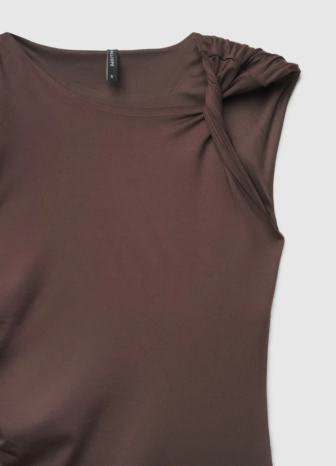 Calliope Atelier robe courte femme drapée sans manches