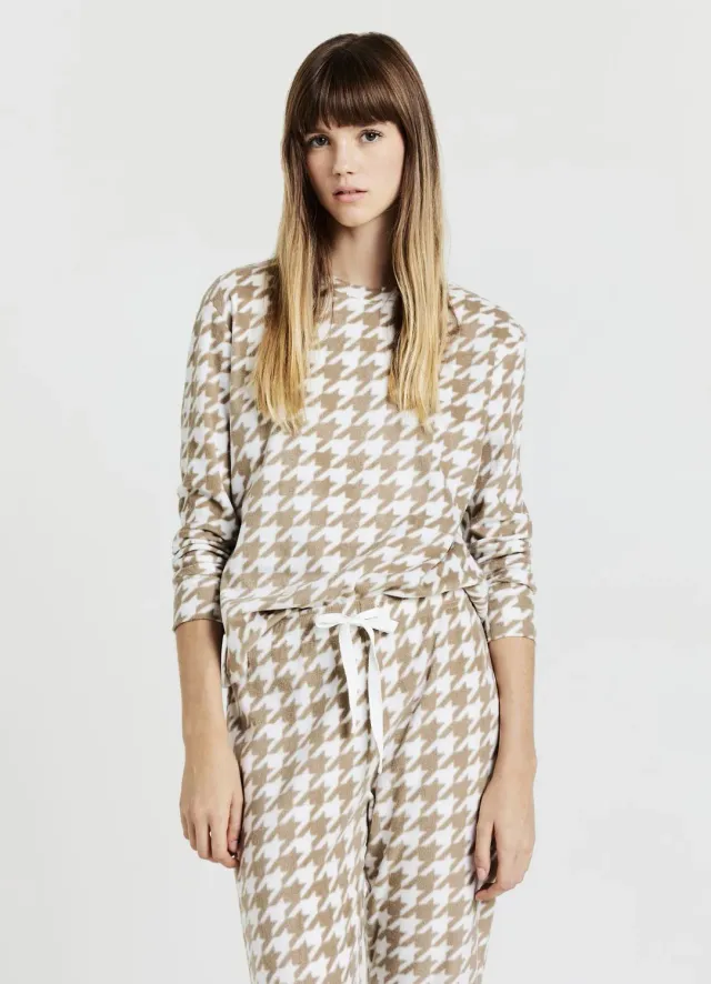 Calliope ensemble pyjama polaire femme pied-de-poule
