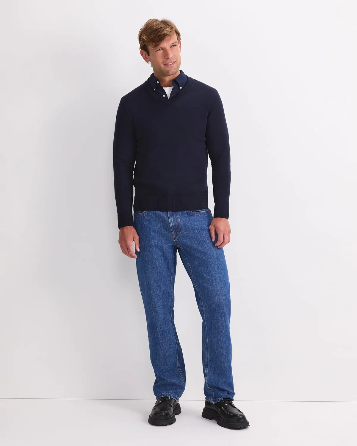 Sportscraft Merino pull col V laine homme léger