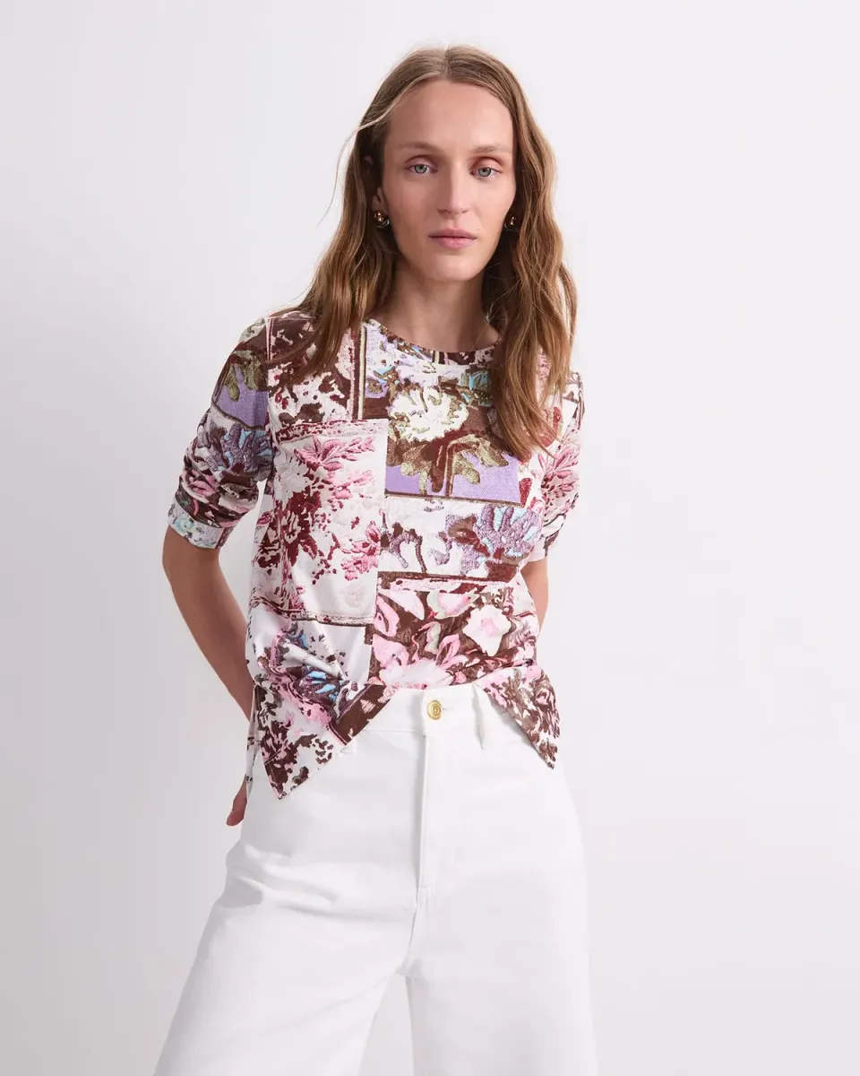 Sportscraft Tapestry T-shirt coton mercerisé imprimé femme