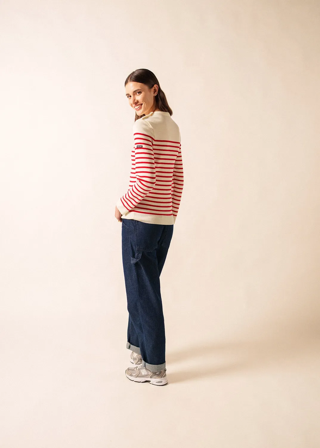 Saint James Marée pull marin rayé écume tulipe
