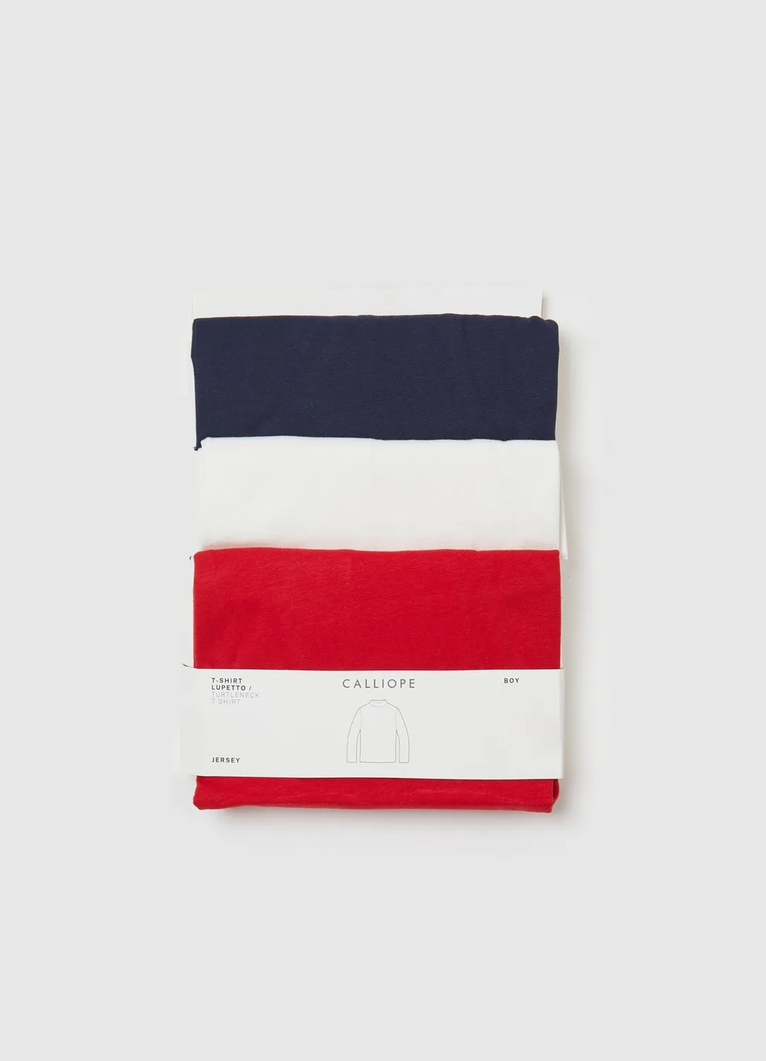 Calliope lupetto lot 3 t-shirts garcon col roule uni