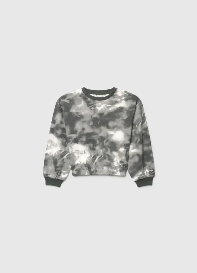 Calliope sweat fille col rond tie dye manches longues
