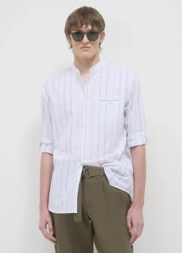 Calliope chemise coréenne rayures homme coton