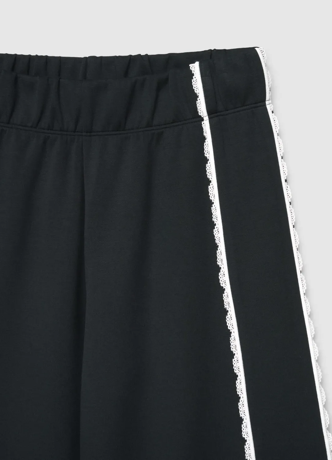 Calliope pantalon large fille inserts dentelle coton