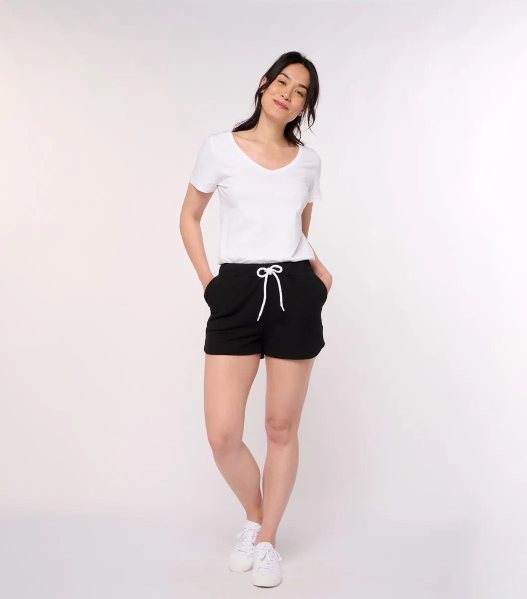 Cocorico Noir short molleton femme noir coton