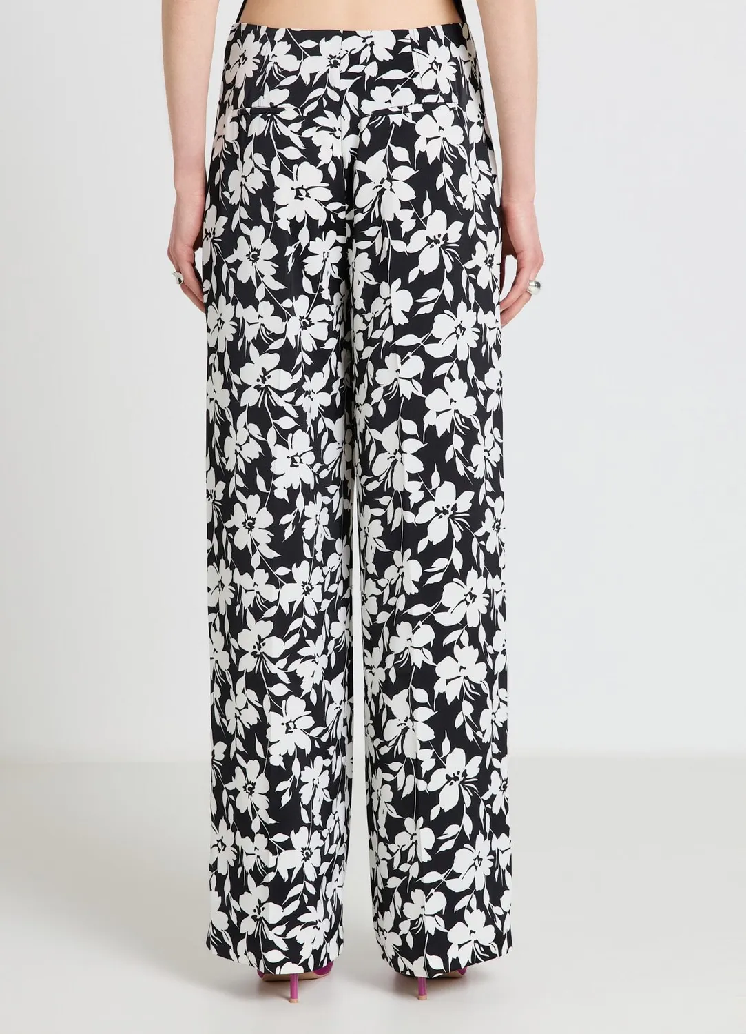 Calliope pantalon palazzo femme fleurs satiné