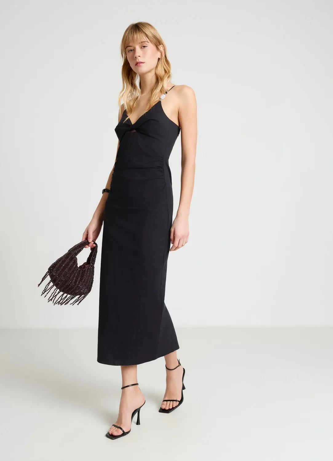 Calliope robe longue cut-out perles soirée
