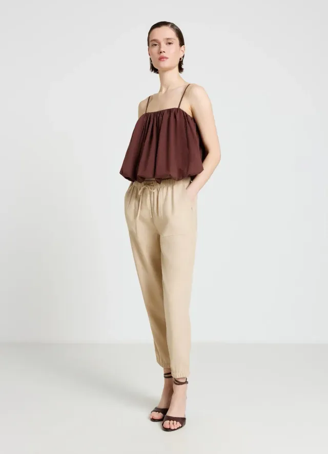 Calliope top ballon femme bretelles fines uni