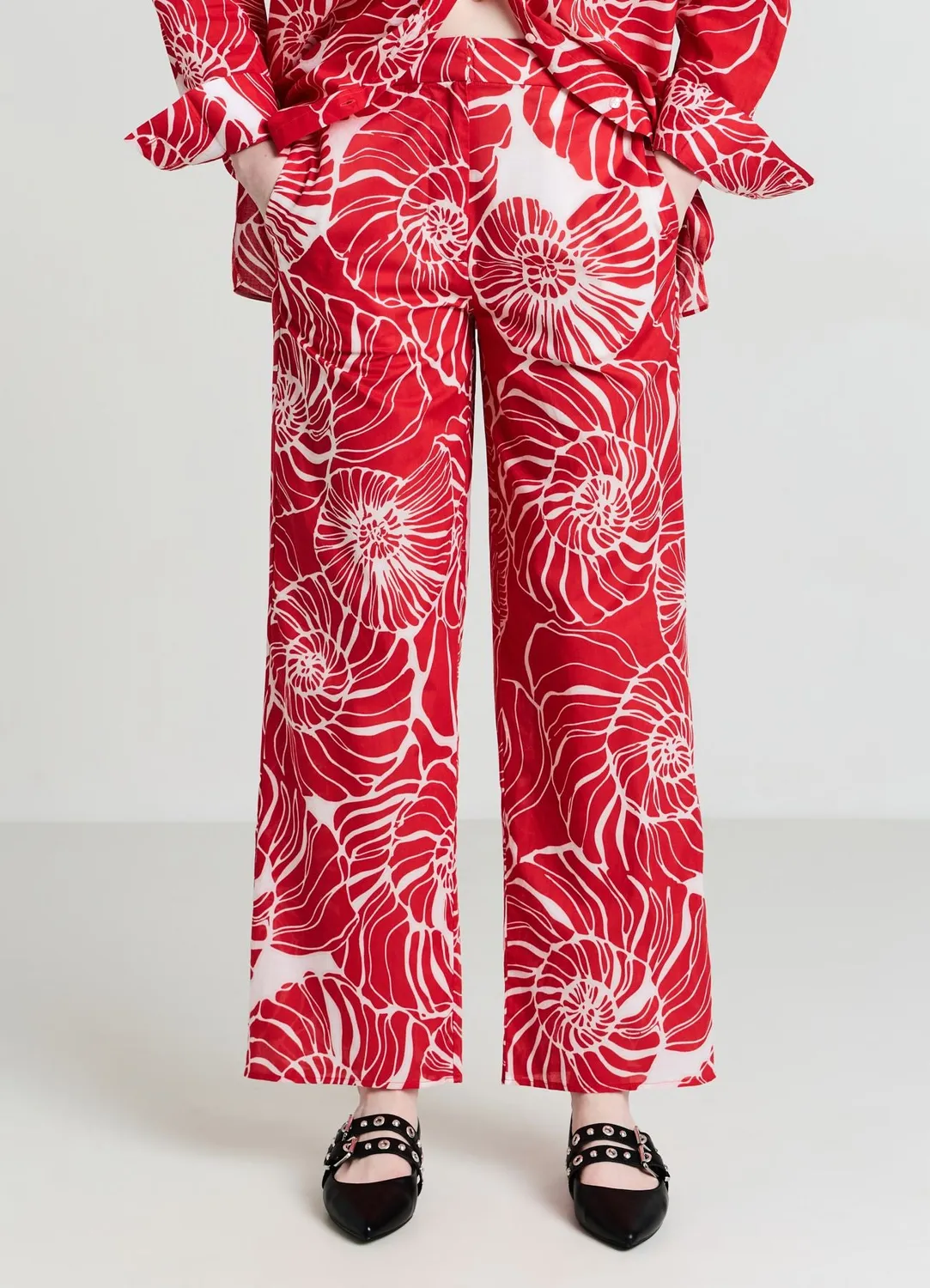 Calliope Palazzo Fantasia Pantalon Femme Coton