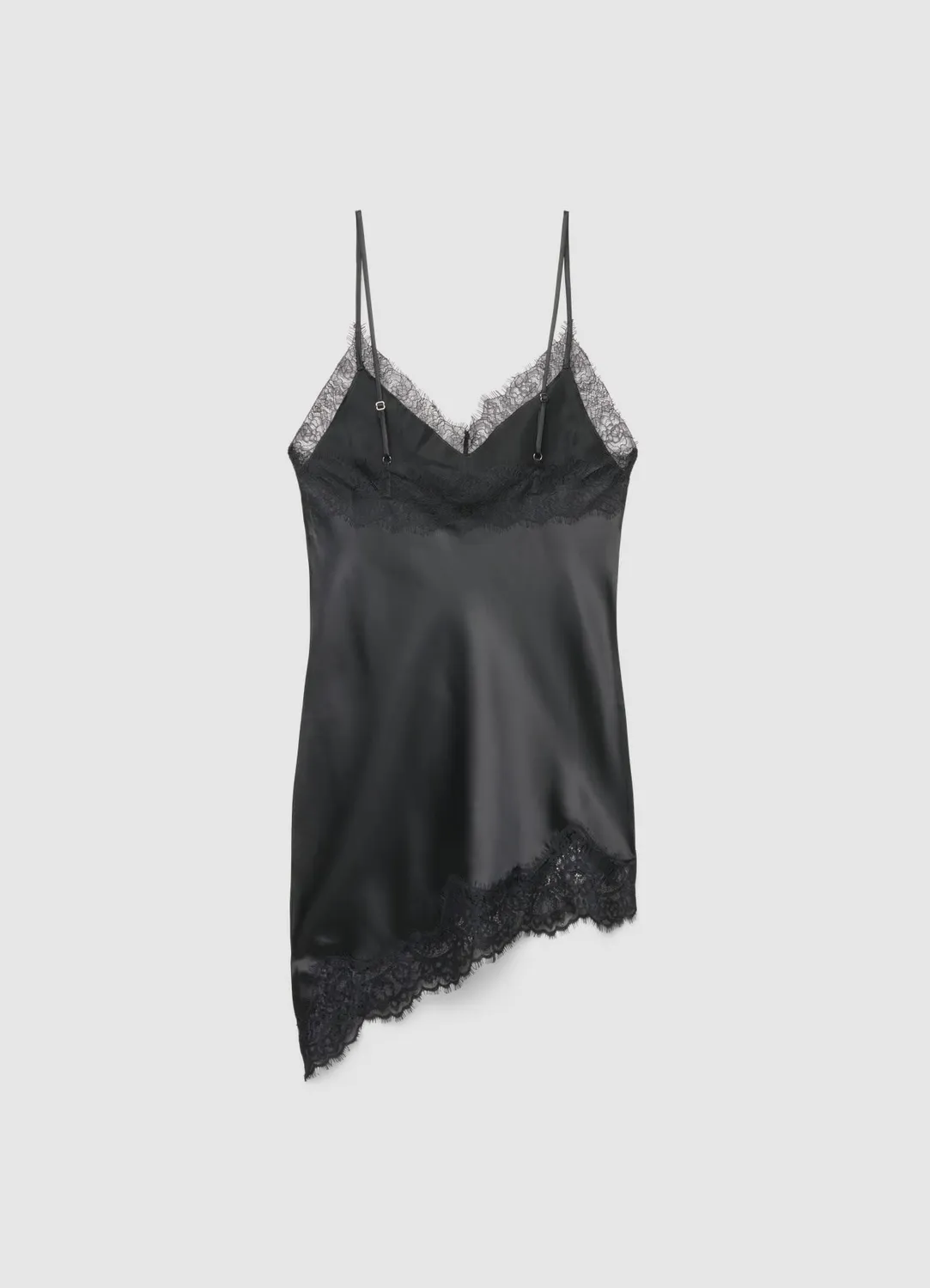 Calliope top asymétrique femme satin dentelle