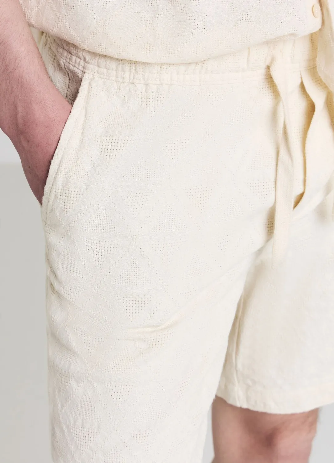 Calliope bermuda homme jacquard losange L coton