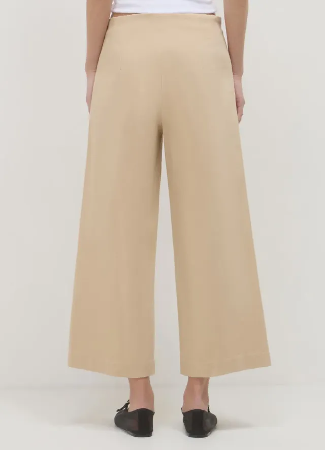 Calliope Pantalon culotte femme coton uni regular
