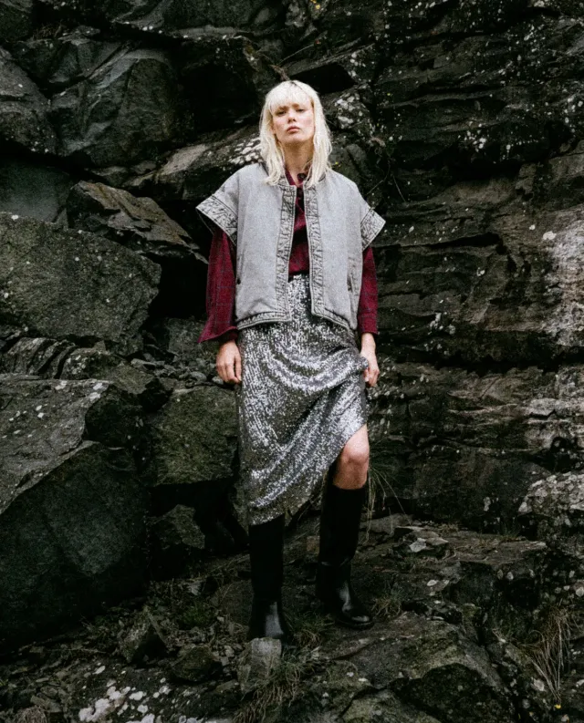 Tinsels Funky veste Moovie denim gris ouatinée