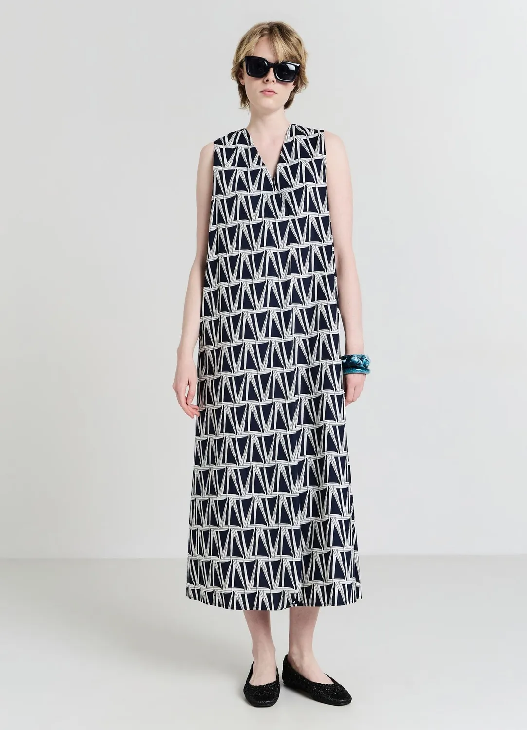 Calliope robe longue bicolore femme col V