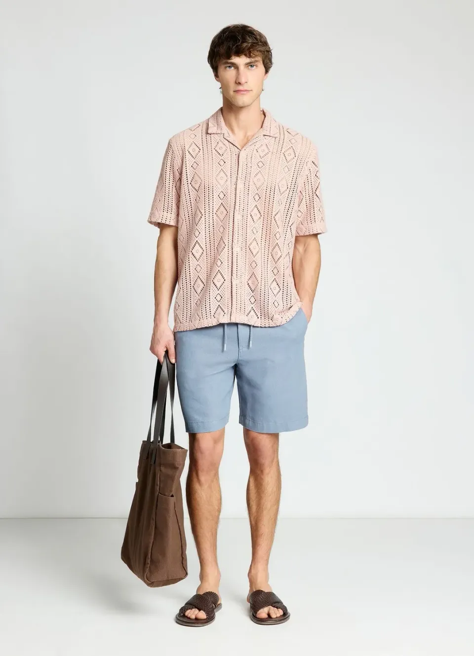 Calliope Bermuda misto lino short homme taille haute