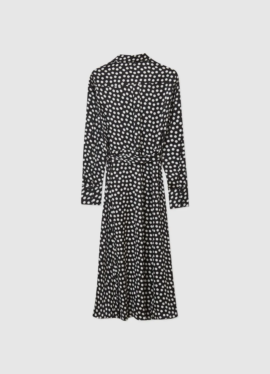Calliope pois chemisier robe longue satinée