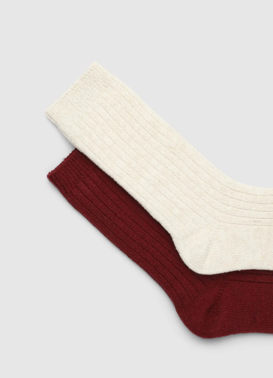 Calliope Lot 2 chaussettes femme côtes brillantes