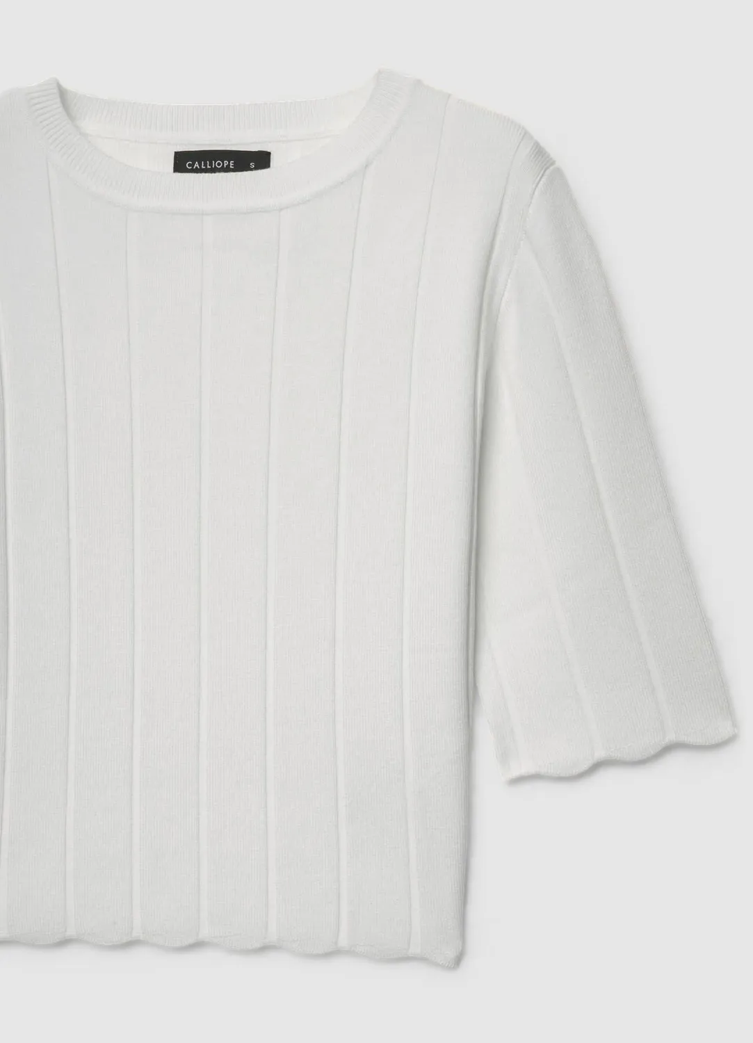 Calliope t-shirt côtes bords ondulés femme 3/4