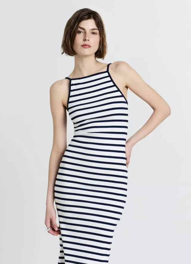 Calliope Robe Longue Rayée Bretelles Femme Taille S
