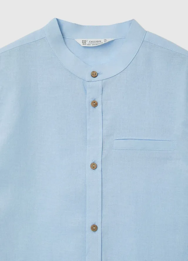 Calliope chemise garçon col coréen manches courtes