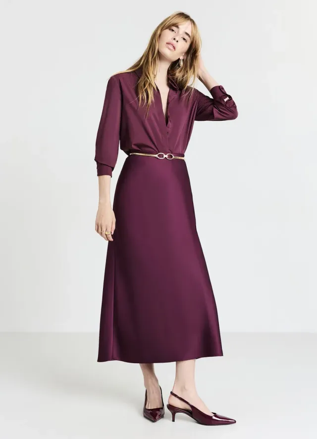 Calliope Chemise Body Unie Femme Manches Longues