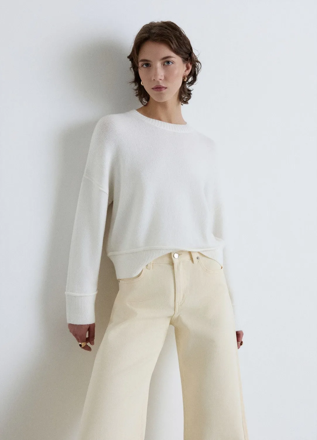 Calliope pull femme col rond manches longues uni