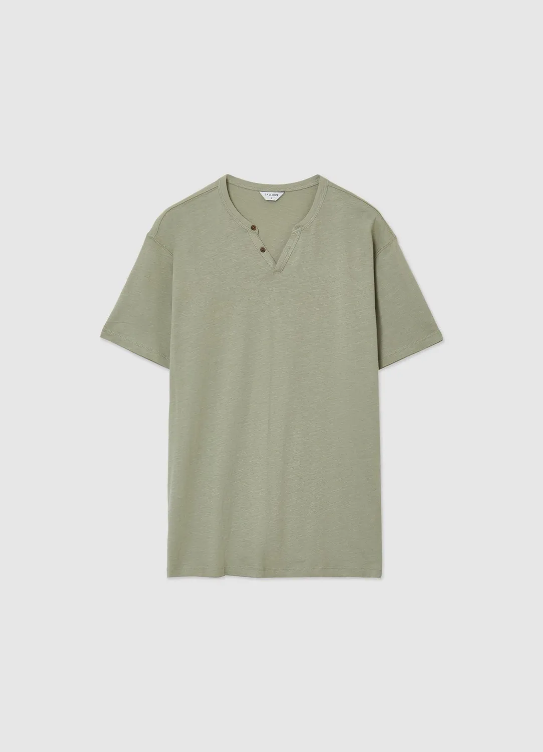 Calliope t-shirt henley homme coton manches courtes