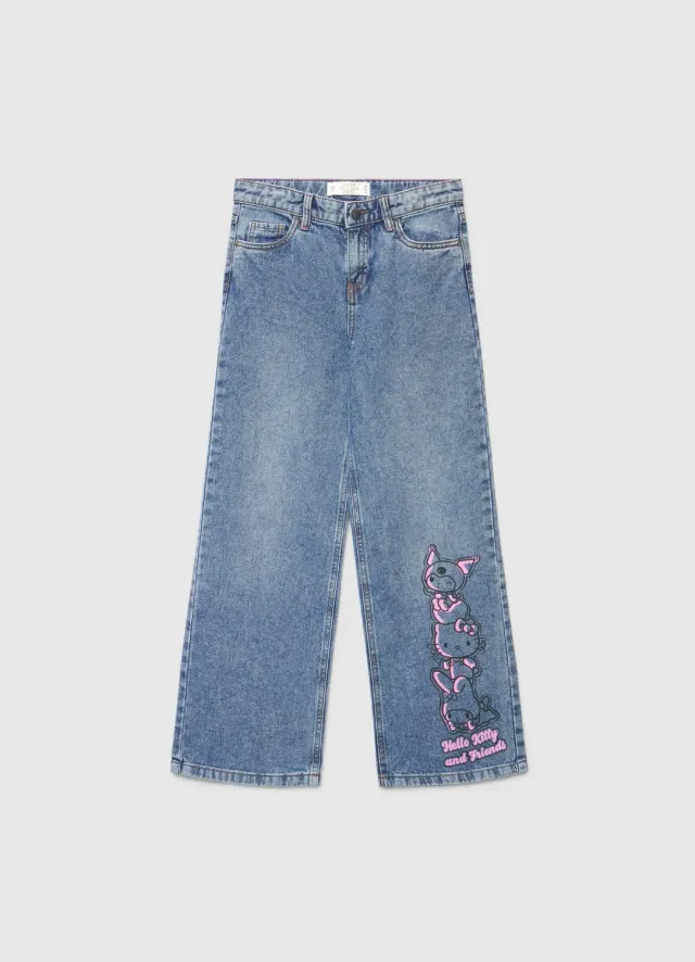 Calliope jean large fille Hello Kitty imprimé 5 poches