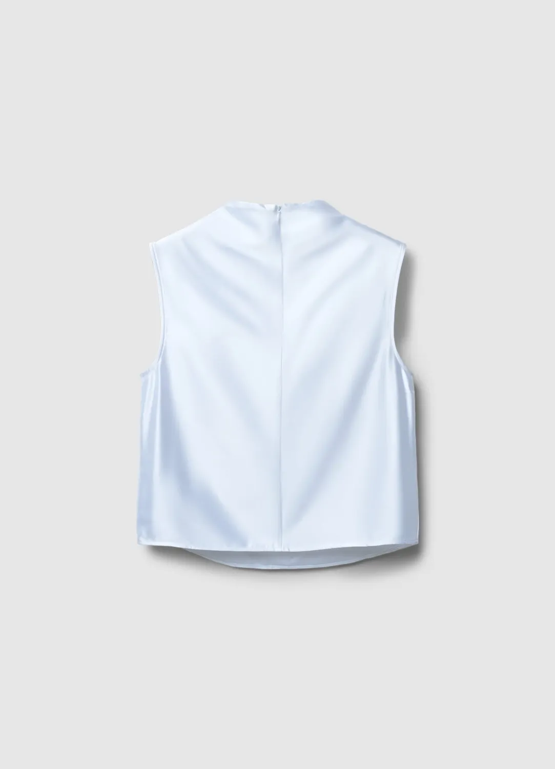 Calliope top satiné col rond sans manches femme
