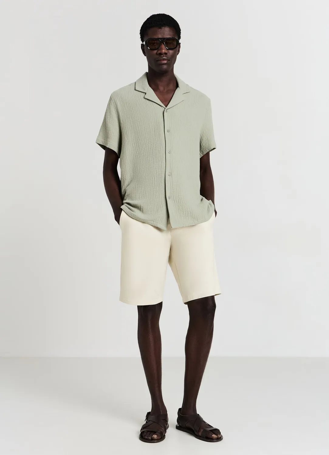 Calliope chemise bowling homme coton manches courtes