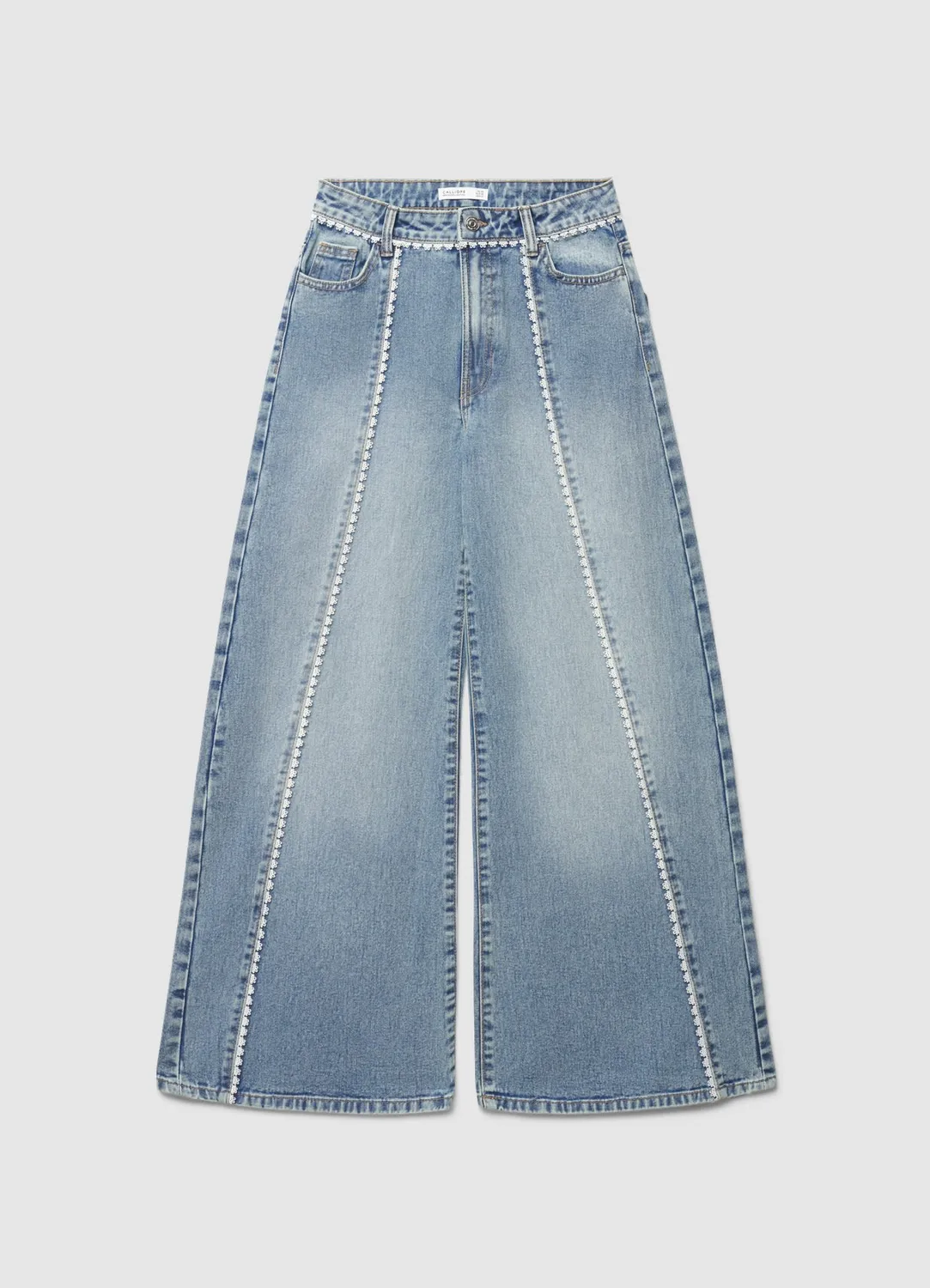 Calliope jean palazzo dentelle femme 42 denim