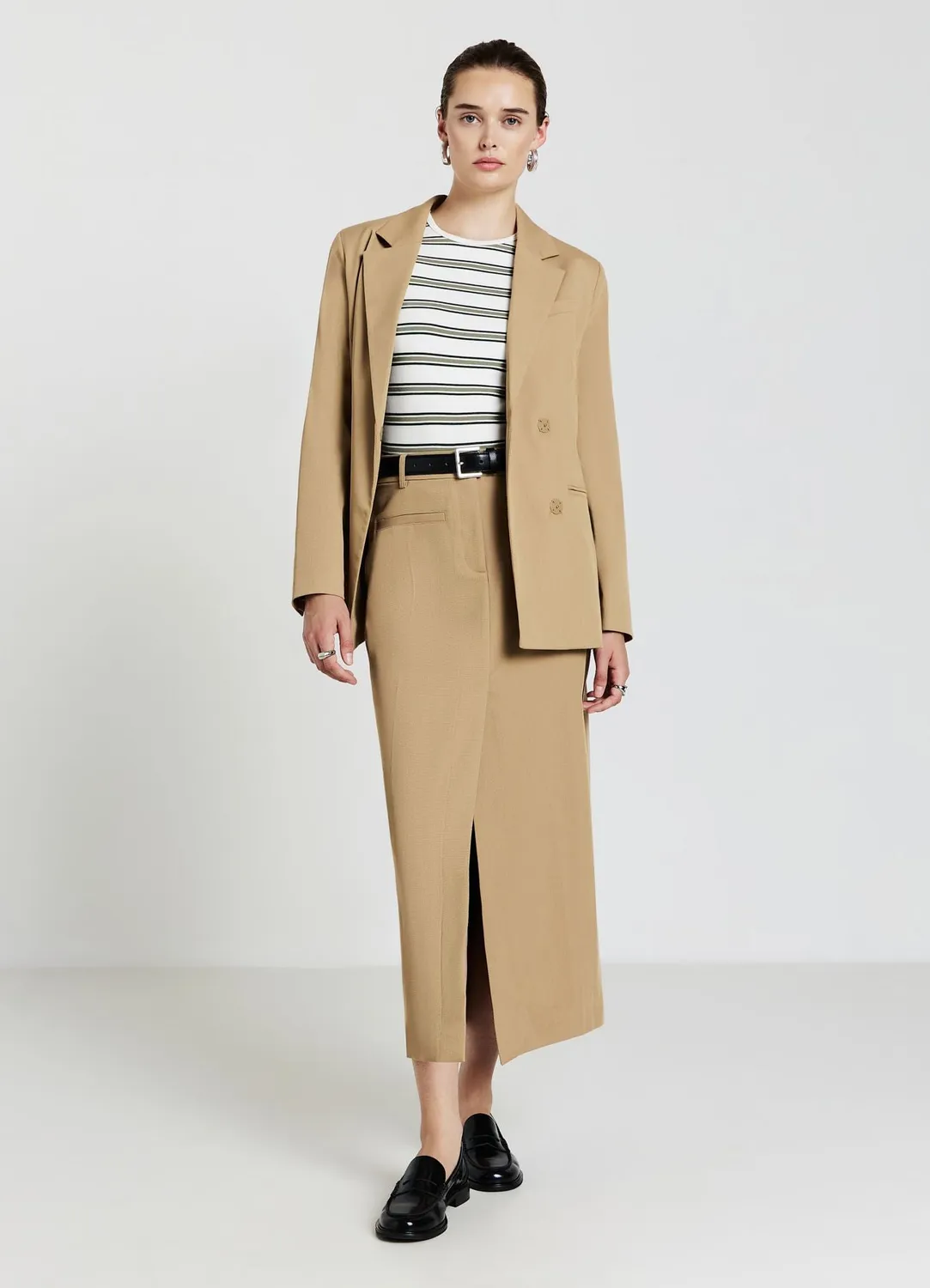 Calliope jupe midi femme fendue taille mi-haute