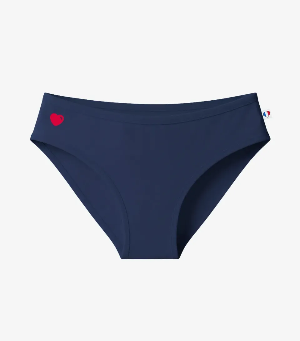 Cocorico Cœur culotte femme marine coton