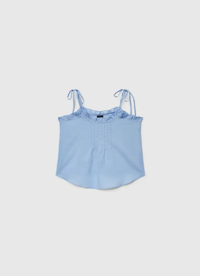 Calliope uni pyjama femme 2 pièces volants