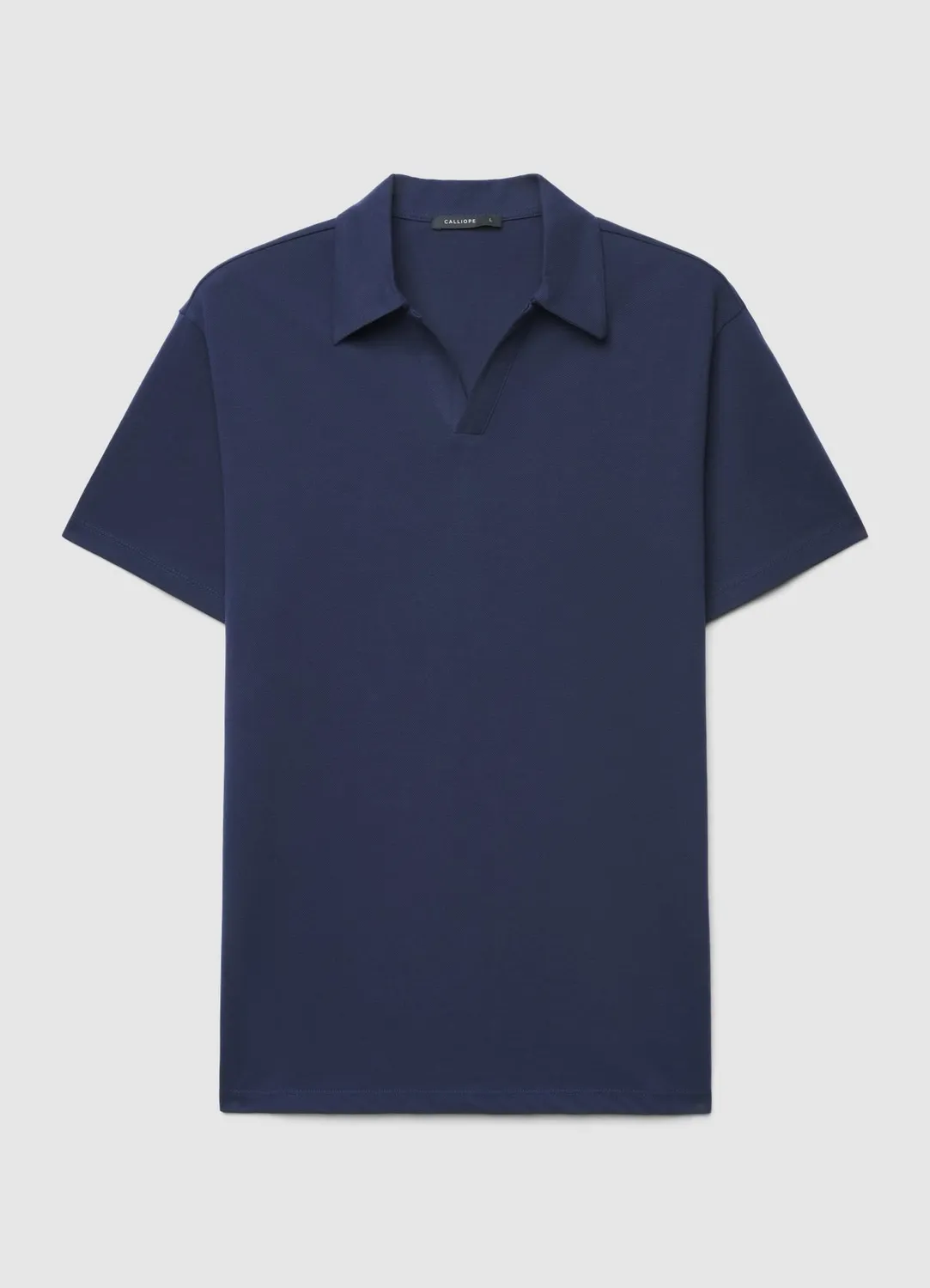 Calliope polo uni t-shirt homme col polo sans boutons