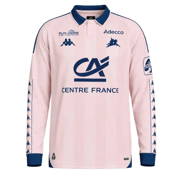Kappa 222 Banda Kombat Away Clermont Foot 63 26/27 maillot rose enfant