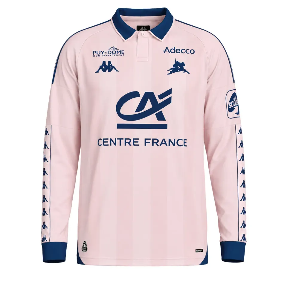 Kappa 222 Banda Kombat Away Clermont Foot 63 26/27 maillot rose enfant