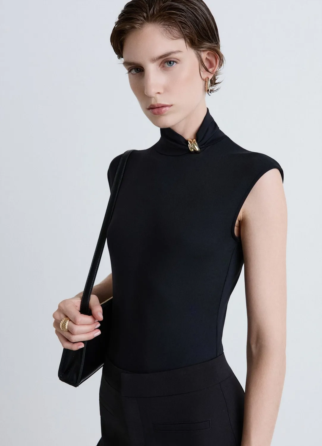 Calliope body sans manches col haut femme anneau