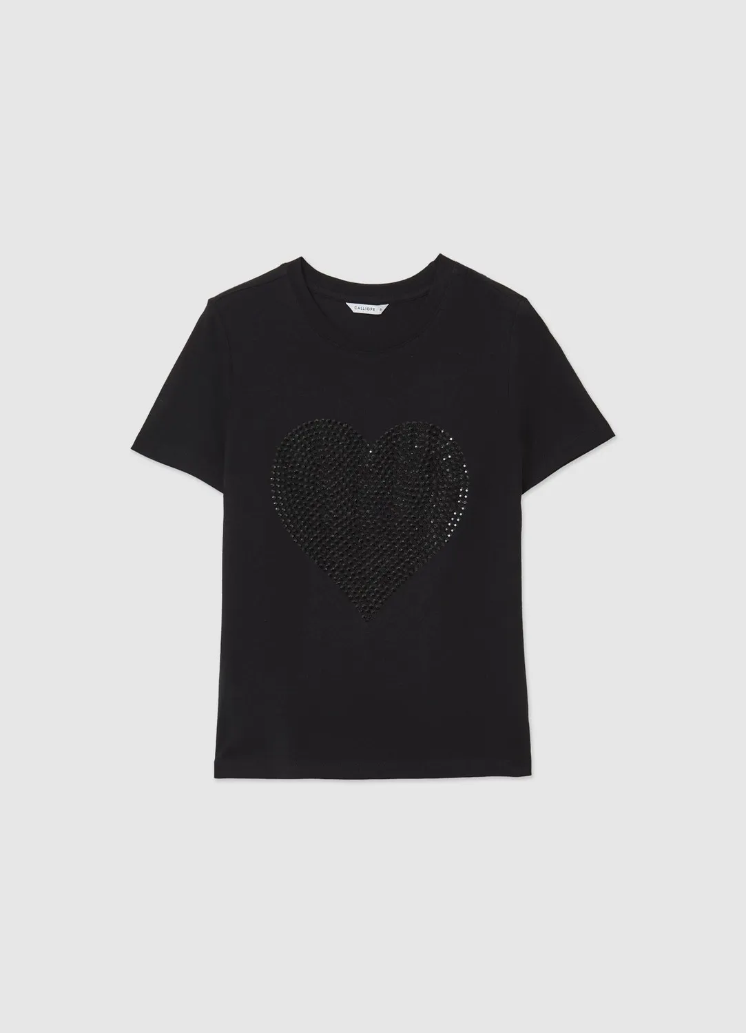 Calliope T-shirt femme cœur strass manches courtes