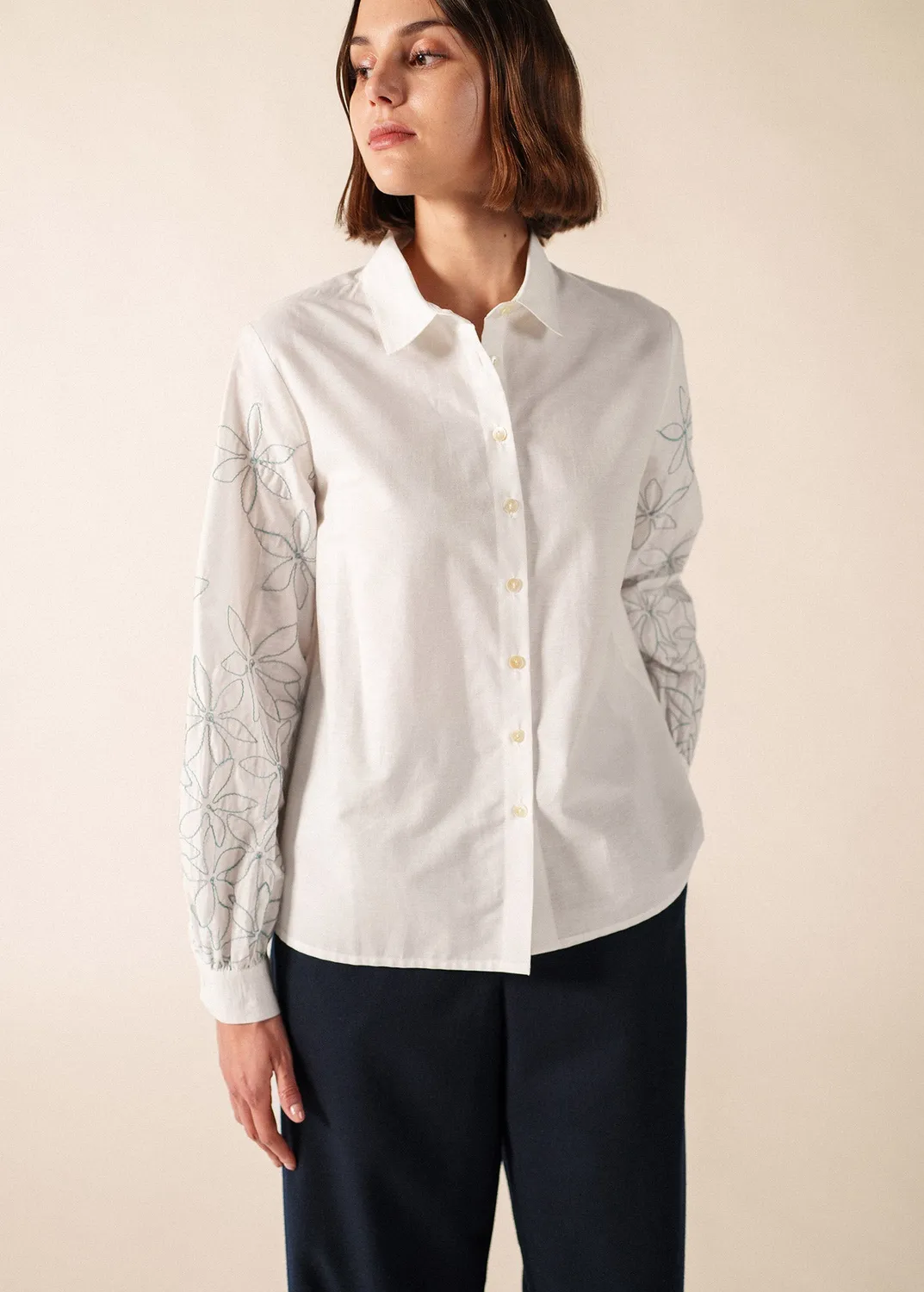 Saint James Florica chemise écume popeline coton