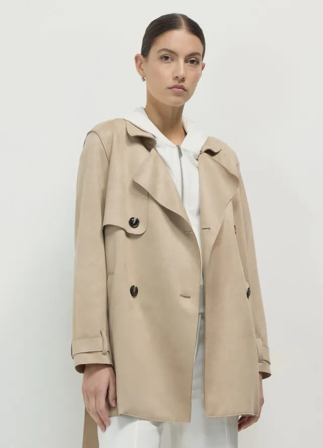 Calliope trench simil suède femme à ceinture